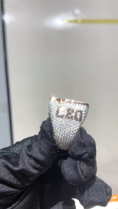 Custom Letter Iced Out 925 Sterling <b>Silver</b> Sparkling VVS Moissanite Diamond Hip Hop Luxury Statement <b>Ring</b> For <b>Men</b> Women Wear - Product Image 3