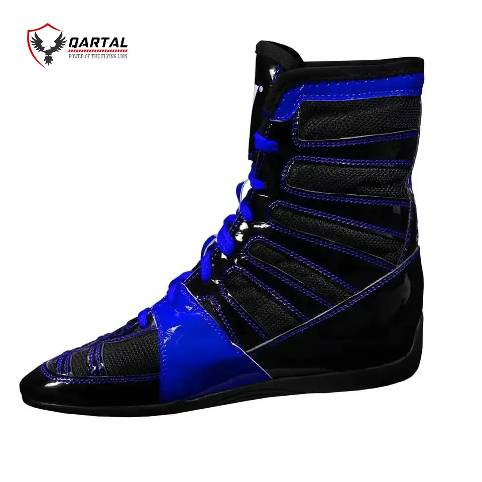 Sapatos de boxe premium - Qualidade superior, tamanho personalizado, couro PU e sola antiderrapante para um desempenho ideal
