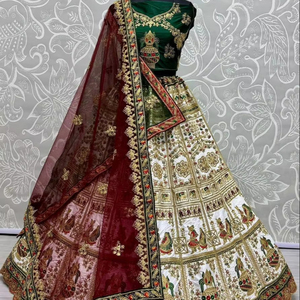 Lehenga choli ผ้าหนาปักสไตล์ panetar - Product Image 1