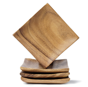 Assiette en bois faite à la main écologique en gros à motifs avec des plantes pour une décoration personnalisée sans danger pour les occasions spéciales - Product Image 1