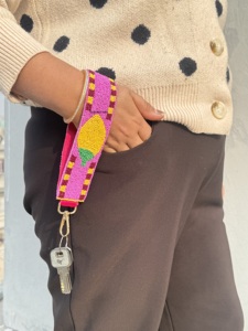 Llavero de Muñeca Personalizable, Hecho a Mano, Ecológico, de Algodón, con Forma Rectangular, Bordado con Letras, para Mamá, Maestra, Día del Partido - Product Image 3