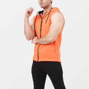 Sudadera sin Mangas para Hombre, para Gimnasio, con Bordado, 100% Algodón, con Cierre, Secado Rápido y Transpirable - Product Image 4