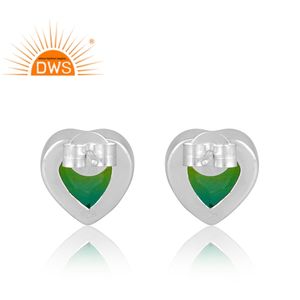 Dernière vente en argent Sterling naturel Bio Chrome Diopside Doublet Quartz pierres précieuses boucle d'oreille bijoux personnalisés pour les femmes - Product Image 2