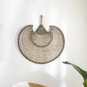 Vintage Style Natural Handmade Seagrass <b>Elephant</b> Fan Wall Decor Woven Seagrass Fan for Wall Decoration Handmade in Viet Nam - Product Image 3