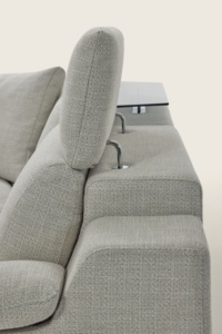 Ghế sofa góc năm chỗ ngồi hiện đại, chất lượng cao, sản xuất tại Ý, có thể kéo dài, bọc vải đỏ, có chức năng ngả điện, thích hợp cho trung tâm thương mại & biệt thự. - Product Image 5