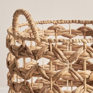 Cesta de Mimbre Tejida a Mano, Sostenible, de Jacinto de Agua, Tejido Abierto, Cesta Alta para Almacenamiento, Decoración del Hogar, Mayorista, Mejor Vendedor - Product Image 2