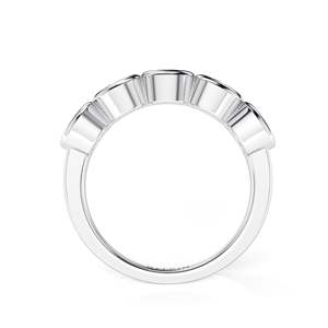 Anillo de boda de media eternidad con diamantes de corte redondo para mujer - Product Image 5