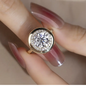 Anillo de diamante Vvs Moissanite de calidad de exportación con diseño de lujo para mujer, anillo de tenis de boda de lujo para compromiso - Product Image 5