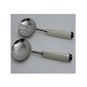 Juego de Cubiertos de acero inoxidable con mango de madera para cortar comer y servir Juego de cubiertos de tamaño personalizado - Product Image 2