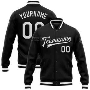 Chaqueta Letterman Varsity personalizada de la mejor calidad con diseño de logotipo Nombre del equipo de béisbol Chaqueta de béisbol universitaria para hombres Ropa deportiva - Product Image 3