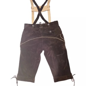 Pantalon en cuir allemand bavarois Oktoberfest style cerf doré taille moyenne personnalisable - Product Image 3