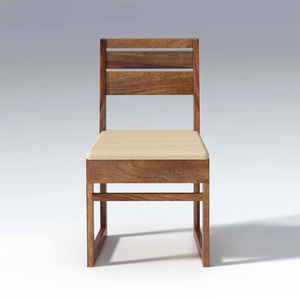 Chaise de cuisine moderne et confortable rembourrée en bois avec un design simple à lattes pour l'atelier du parc scolaire - Product Image 1
