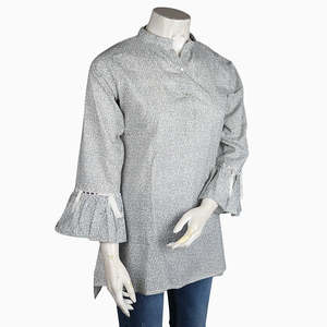 Haut imprimé pour femme - Gris clair - Product Image 1