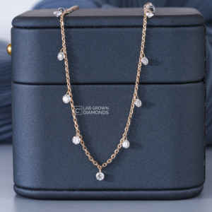 จี้เพชรทรงกลมเจียระไนแบบบริลเลียนท์ 14K ทองคำเหลือง ประดับเพชรเลี้ยงในห้องปฏิบัติการ สำหรับผู้หญิง ความใส VS+ สี EF เครื่องประดับสังเคราะห์ น้ำหนักรวม 1.12 กะรัต - Product Image 6