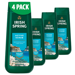 Irish Spring Active Scrub Gel Douche Hydratant Visage + Corps 591ml  Irish Spring Active Scrub Gel Douche pour Hommes, 20 Oz - Product Image 5