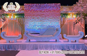 Loveseat DE BODA italiano de aspecto dorado para pareja, novia, novio, Loveseat para escenario de boda, sofá de boda de estilo italiano para novia - Product Image 2