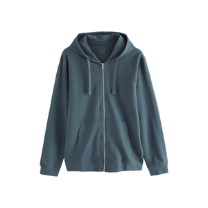 Sweat à capuche uni vert sarcelle à fermeture éclair unisexe, vêtement d'hiver, sweat à capuche en polaire doux, décontracté, confortable, style streetwear - Product Image 1