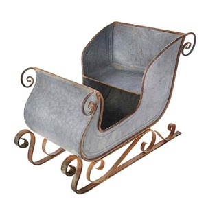 Vente en gros personnalisé haute qualité couleur rouge Noël Père Noël traîneau métal traîneau décoration intérieur ensemble de dessus de table - Product Image 2