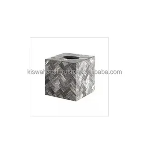 Caja de pañuelos de piedra y resina sólida personalizable Diseño fantástico con servilletero de forma cuadrada Tamaño más vendido - Product Image 4
