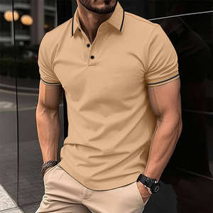 Nuevo verano deportes Casual POLO camisa nueva solapa de manga corta de secado rápido tejido de punto botón decoración XL tamaño sólido impreso hombres - Product Image 5