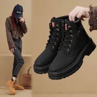 Bottes pour femmes, nouvelles collections d'automne, bottes utilitaires, bottes style britannique, bottes coréennes classiques à plateforme, chaussures décontractées