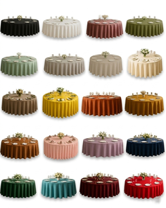 Mantel Redondo Moderno de Tela Resistente a las Manchas, Fácil de Limpiar, Sin Arrugas, 100% Poliéster - Product Image 5