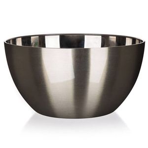 Bol de service rond en métal argenté de haute qualité avec poignées décoratives, idéal pour la décoration, les salades et les fruits. - Product Image 5