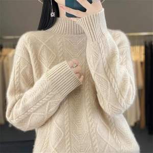 Wholesale <b>Women's</b> Premium Knit Color Block Wool <b>Top</b> Pullover Elegant Casual Soft <b>Warm</b> for Daily & Office Wear - Product Image 1
