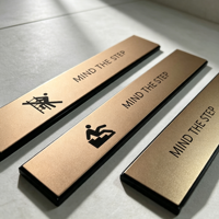 Panneau d'avertissement de sécurité rectangulaire en aluminium brossé, symbole et texte gravés sur mesure, plaque d'avis pour porte intérieure, signalétique murale pour hôtel et bureau