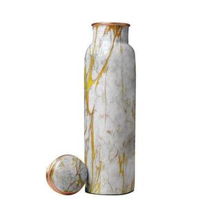 Trending <b>White</b> Sticker Colorful Design Enamel Printed Yoga Copper <b>Bottle</b> for Sports School Office Gym Use Copper <b>Water</b> <b>Bottle</b> - Product Image 4