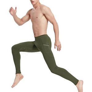 Taille haute hommes Gym formation Leggings nouvelle qualité pantalons de Yoga fermeture élastique imprimé Polyester Spandex coton matériel tricoté - Product Image 4