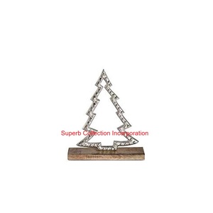 Luxueux arbre de Noël noir Design Sculpture Style moderne bas prix métal sculpté avec base en bois décor de table attrayant - Product Image 2