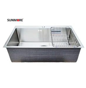 SUNMORE SM 7646 Large Luxury Single <b>Bowl</b> <b>Kitchen</b> <b>Sink</b> Handmade Stainless Steel One Hole <b>for</b> Vegetables Factory Sales Vietnam - Product Image 4