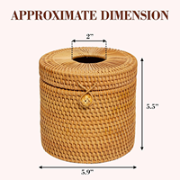 Boîte à mouchoirs en rotin, couvre-papier toilette, boîte de rangement artisanale, écologique, naturelle, décoration intérieure et extérieure, vente en gros du Vietnam