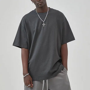 280 Gsm vente en gros 100% coton lourd t-shirt blanc personnalisé uni surdimensionné épaule tombante t-shirts blancs pour hommes avec logo - Product Image 6