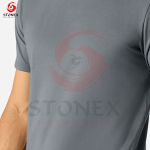 T-shirt uni en coton à manches courtes pour homme Impression numérique imprimée de logo personnalisé Matériau 100% coton - Product Image 6