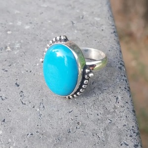 แหวนคริสเตียนโบฮีเมียนแบบโบฮีเมียนเซ็ตติด925สีเทอร์ควอยซ์เพื่อความสวยงามตามสั่งขายส่งจำนวนมาก - Product Image 1