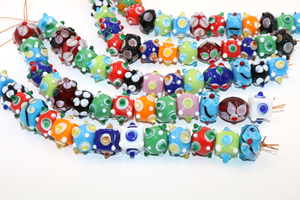 Cuentas de cristal azul hechas a mano, juego de cuentas de fantasía de varios estilos de 5 hebras para fabricación de joyas y decoraciones - Product Image 5