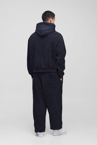 ชุดวอร์มผ้าฝ้าย100% ขนาดใหญ่สำหรับผู้ชายกางเกงขาบานและเสื้อฮู้ดแบบสวมหัวชุดวอร์มลำลองสำหรับฤดูหนาว - Product Image 2