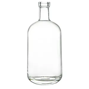 custom 500ml 750ml liquor empty glass bottle for whiskey vodka