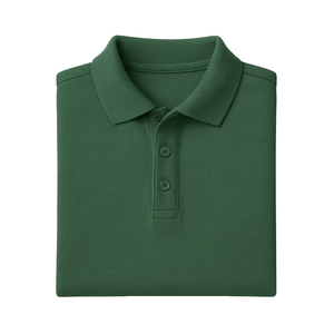 Polo de algodón verde para hombre, logotipo personalizado, patrón sólido, antiarrugas, para uniforme de trabajo o marca, Polo para hombre - Product Image 4