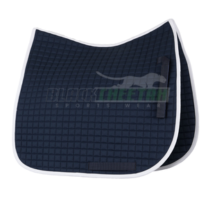 Fábrica al por mayor azul marino logotipo personalizado saltando caballo sillín almohadillas estilo occidental doma tela de algodón polialgodón Para Caballo - Product Image 5