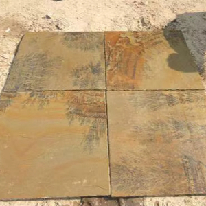 Fossil Chittor Black Big Slab <b>Pavers</b> Premium Quality Hand-Cut Brushed Surface Modern Design for Exterior Walkways Pathways - Product Image 1