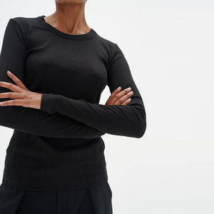 Camisetas de manga larga para adultos teñidas lisas para mujer, ajustadas, elásticas, de secado rápido, nuevas camisetas de manga larga de alta calidad para mujer - Product Image 3