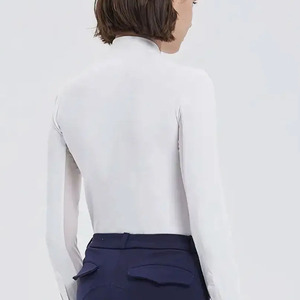 New Style Horse Riding Clothing Female Outdoor <b>Long</b> <b>Sleeve</b> Zip Up <b>Base</b> <b>Layer</b> Equestrian Apparel Lace Riding Show Shirt - Product Image 6