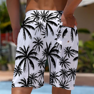 Shorts de plage extensibles pour hommes en gros, 100 % polyester, séchage rapide, avec cordon de serrage, pour le surf et la natation - Product Image 2