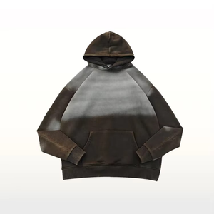 Angustiado Sun Faded Hoodie 100% algodón Heavyweight Acid Wash French Terry Hoodie Precio al por mayor - Product Image 3