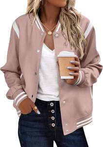 2025 nueva chaqueta Slim Fit Vintage Varsity Letterman para mujer primavera Streetwear recortada PU cuero bordado transpirable - Product Image 6