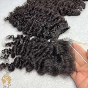 Burmese Curly HD Lace Closure 100% Extensión de cabello humano crudo sin procesar - Product Image 2