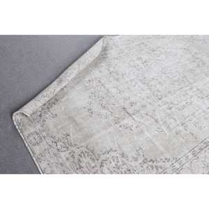 พรมตุรกีขนาดใหญ่ 5.1x8.3 ฟุต สีเทา พรมวินเทจสไตล์โอเรียนทัล - Product Image 5